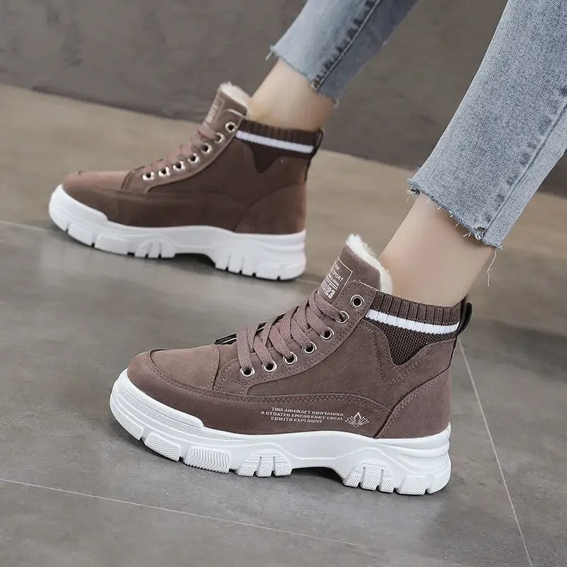 Valeria | Damen Winter-Sneaker mit Plattformsohle, Fleece-Futter und Schnürdetails