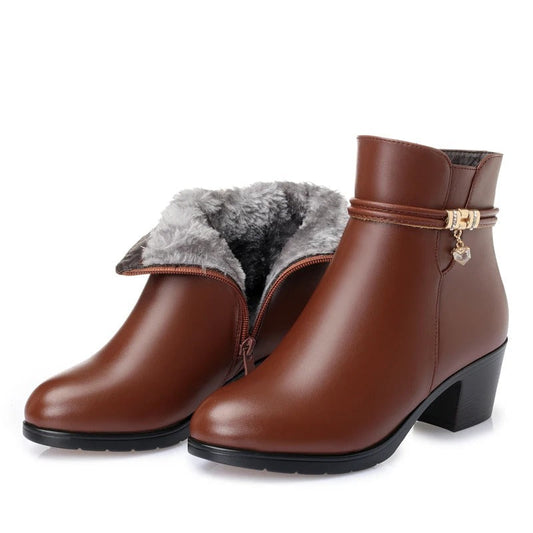 Frederika | Elegante Winterstiefeletten mit Reißverschluss und Fellfutter