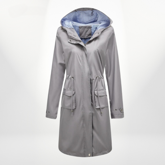 Albertina | Damen Trenchcoat mit Kapuze & Taillenzug