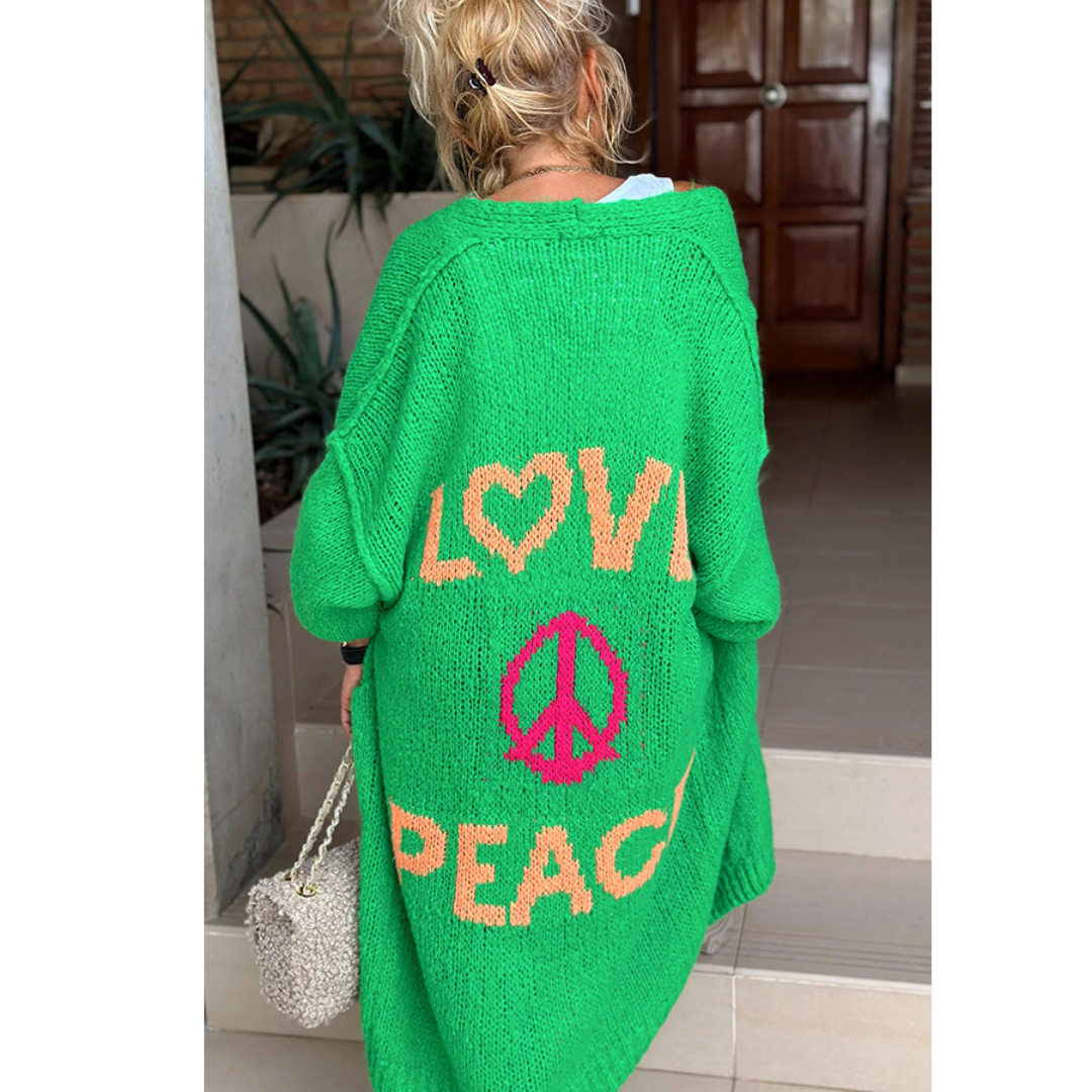 Peacy | Peace-Cardigan mit Love & Peace Print