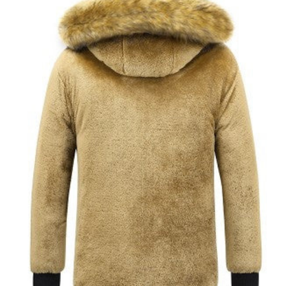 Silvan | Herren Fleece Parka Winterjacke mit abnehmbarer Kapuze, warm & stylisch