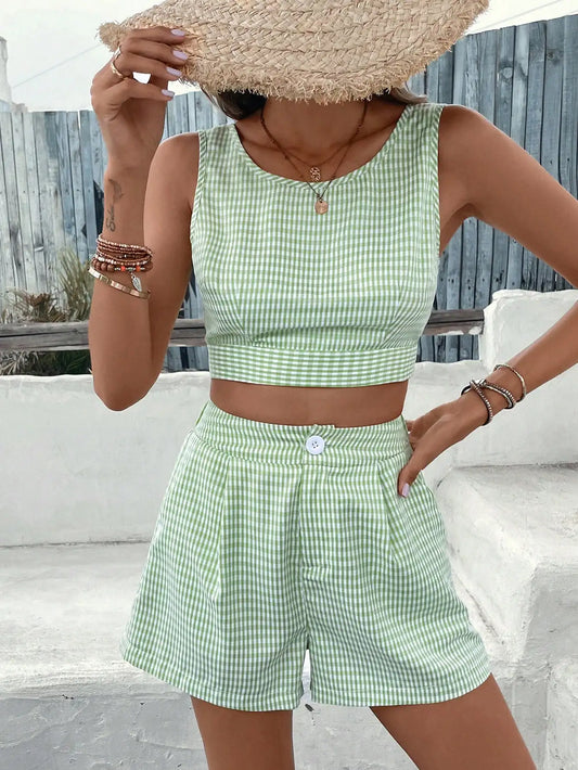 Diane | Zweiteiliges Gingham-Outfit für Frauen