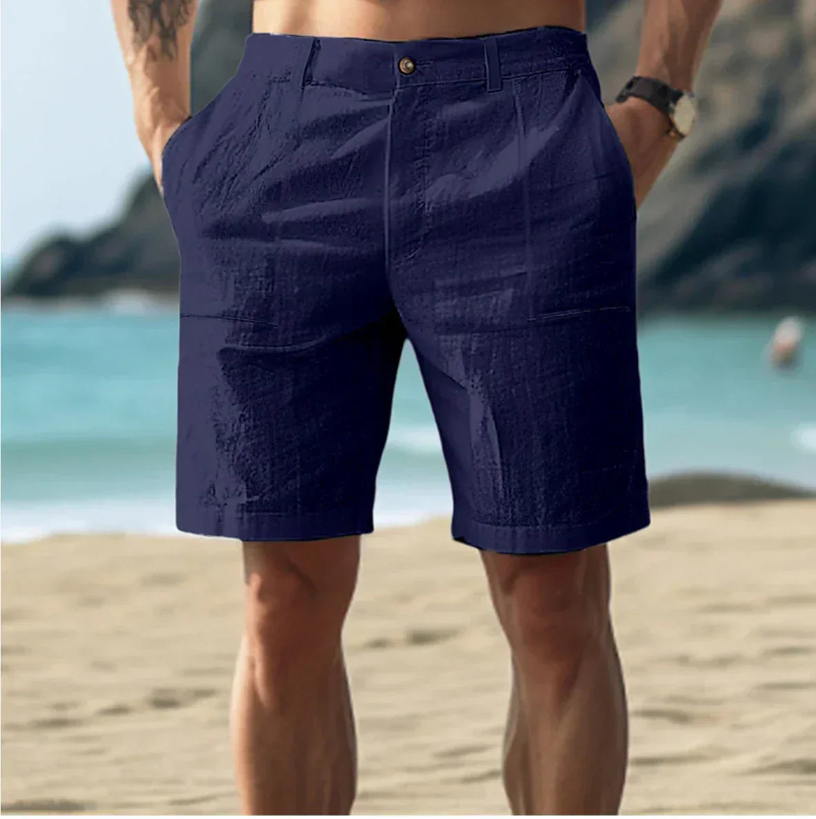Herlinde | Elegante Leinen Shorts für Herren – Sommerliche Komfort-Hose in Clean Cut