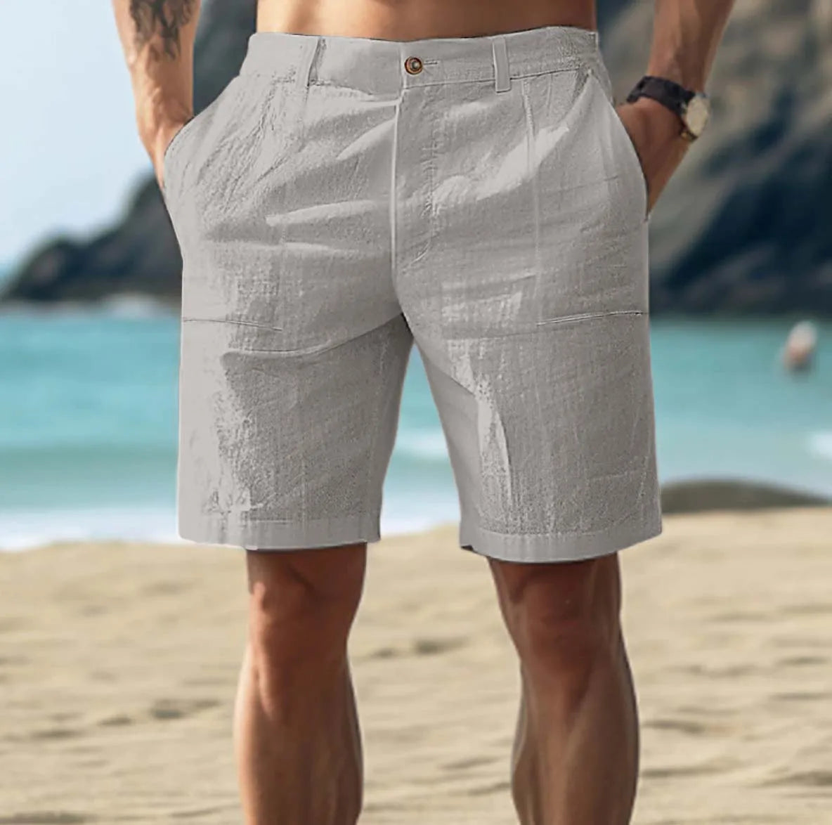 Herlinde | Elegante Leinen Shorts für Herren – Sommerliche Komfort-Hose in Clean Cut