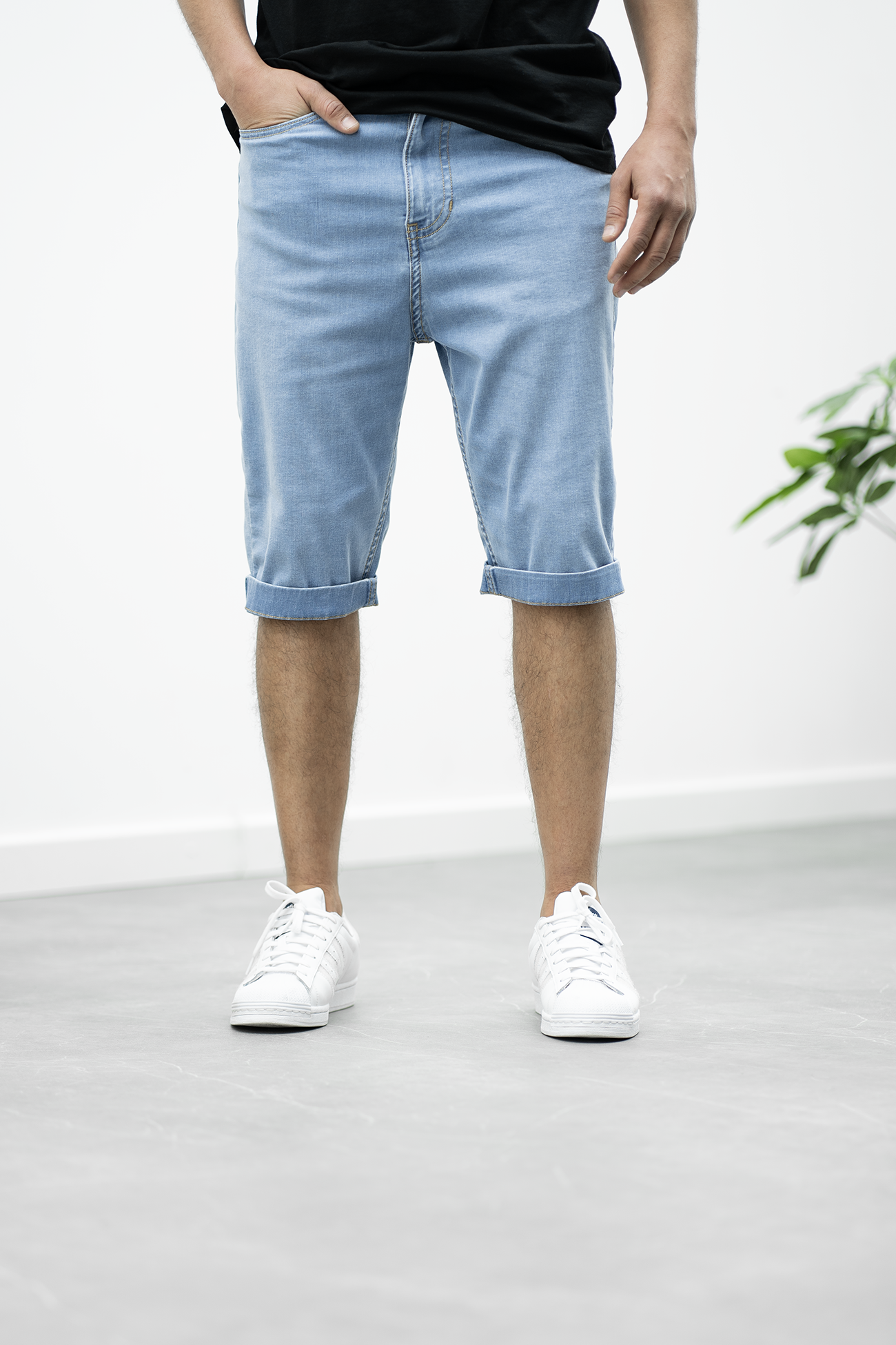 Bermuda | Herren Lang-Bermuda Shorts Jeans