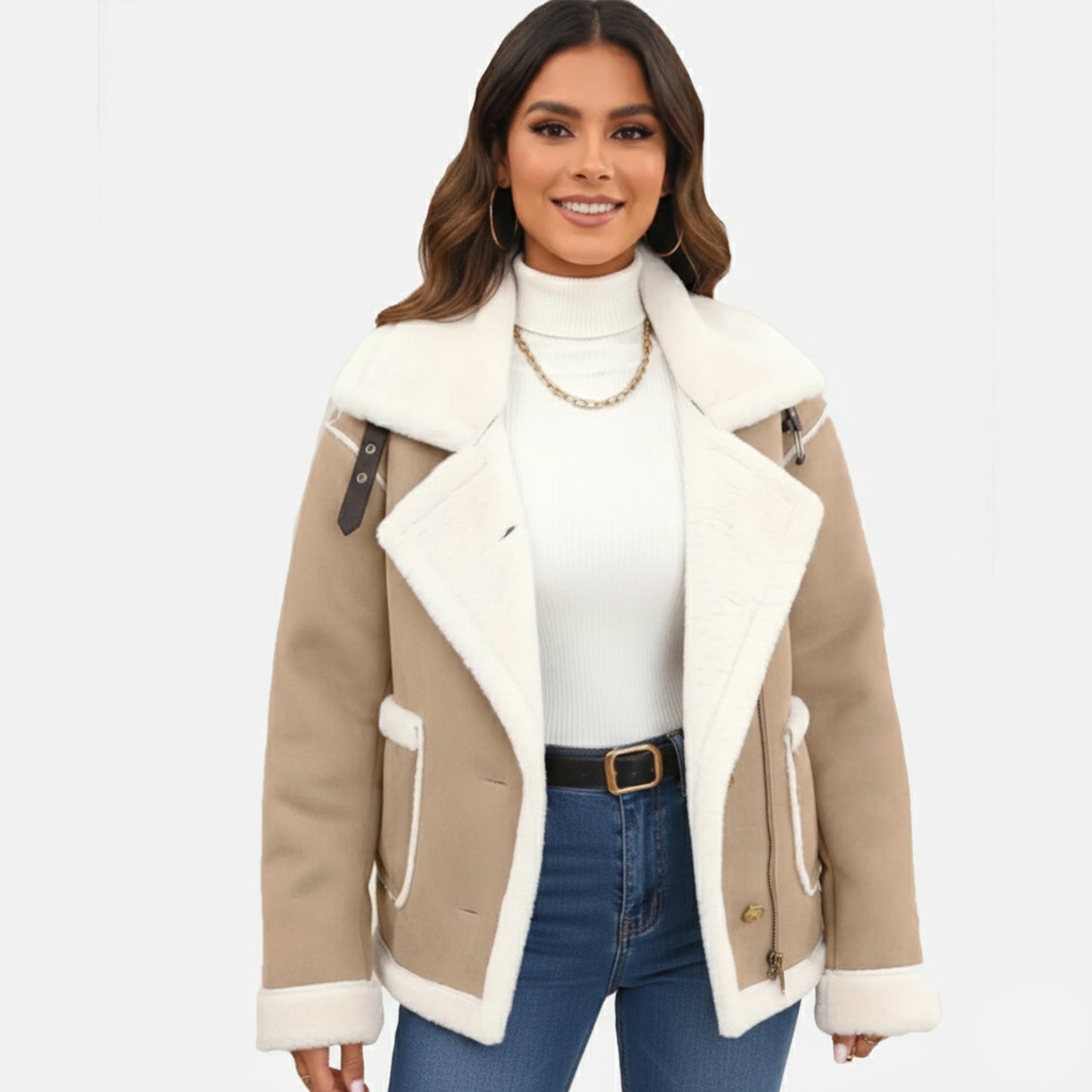 Soft Winter Jacket | Damen Winterjacke aus weichem Polyester mit femininem Reverskragen