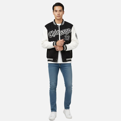 Herren Collegejacke | Varsity Fleece mit Farbblock und Lettering