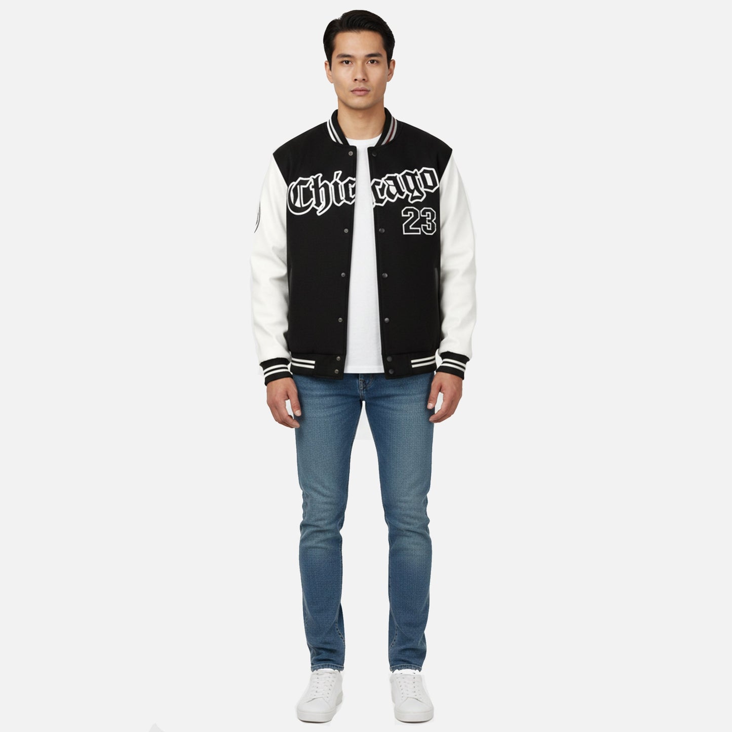 Herren Collegejacke | Varsity Fleece mit Farbblock und Lettering