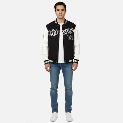 Herren Collegejacke | Varsity Fleece mit Farbblock und Lettering