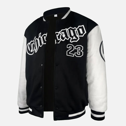 Herren Collegejacke | Varsity Fleece mit Farbblock und Lettering