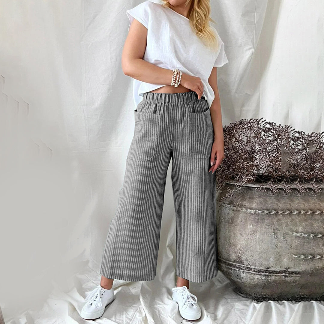 Eliza | Casual Cropped Hose mit Nadelstreifenmuster