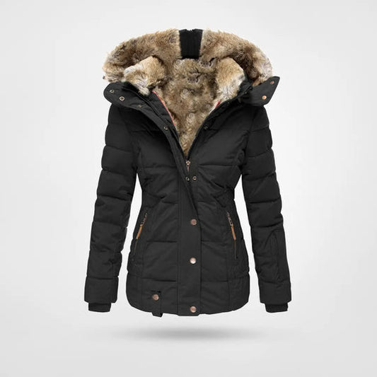 Christel | Damen Winterjacke mit Kapuze und luxuriösem Fellfutter, warm & stilvoll