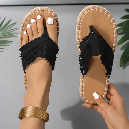 Clippie | Sommerliche Clip-Toe Fischer Schuhe mit dicker Sohle und Schnalle