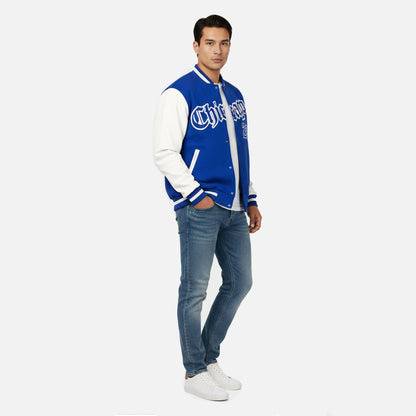 Herren Collegejacke | Varsity Fleece mit Farbblock und Lettering