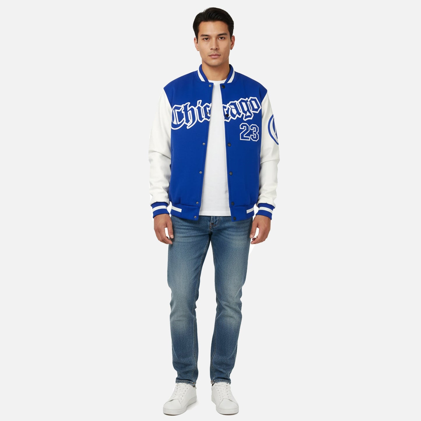 Herren Collegejacke | Varsity Fleece mit Farbblock und Lettering