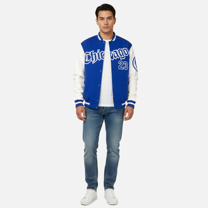 Herren Collegejacke | Varsity Fleece mit Farbblock und Lettering