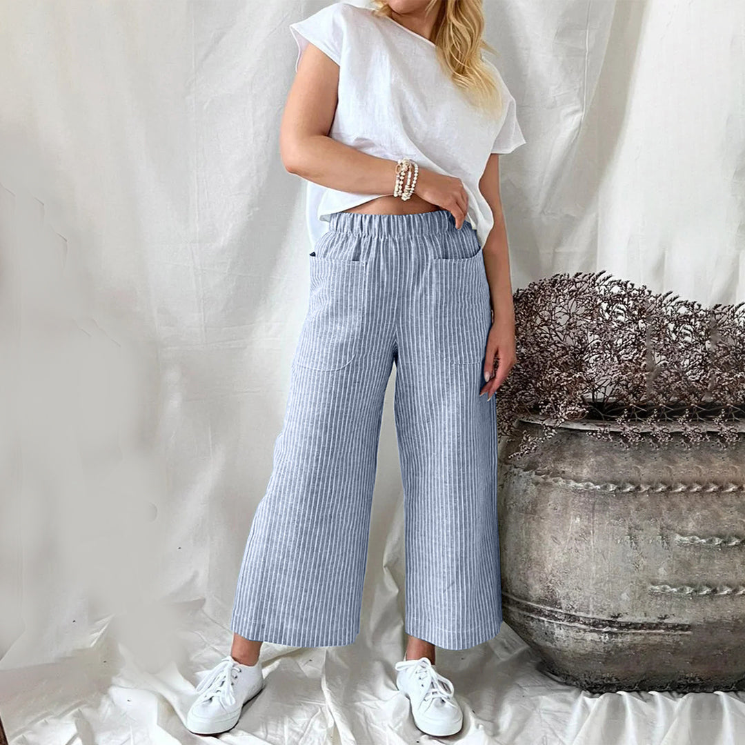 Eliza | Casual Cropped Hose mit Nadelstreifenmuster