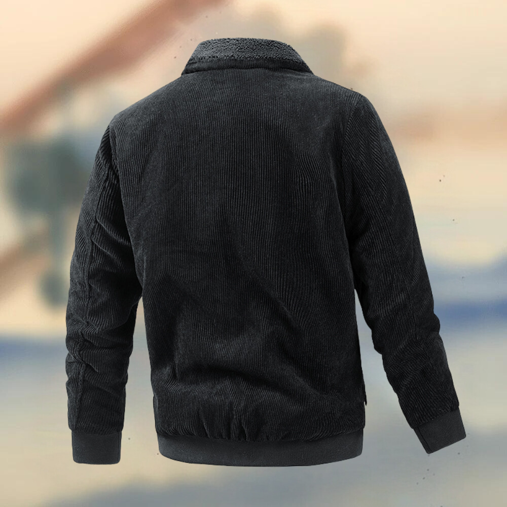 Jarvie | Herren Cordjacke mit Reißverschluss und Fleece-Innenfutter