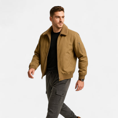 Wolfgang | Herren Casual Jacke mit Fleece-Futter – Stehkragen, Reißverschluss & Rippbündchen für Alltag & Freizeit