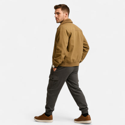 Wolfgang | Herren Casual Jacke mit Fleece-Futter – Stehkragen, Reißverschluss & Rippbündchen für Alltag & Freizeit