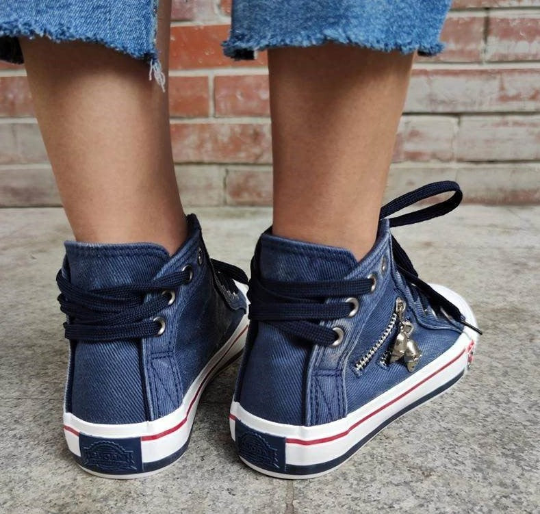 Vantelo | Bequeme Denim-Schuhe mit stylischem Reißverschluss