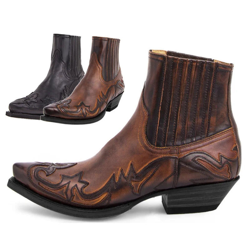 Yelene | Damen Cowboy-Stiefel mit Blockabsatz, robustem Design und vielseitigem Stil