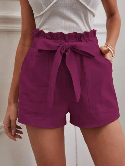 Paige | High Waist Shorts mit Bindegürtel für Damen