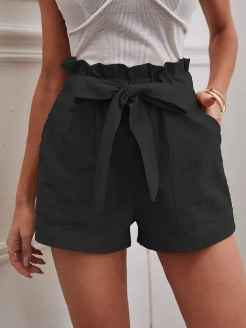 Paige | High Waist Shorts mit Bindegürtel für Damen