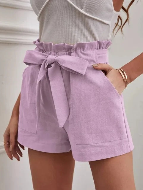 Paige | High Waist Shorts mit Bindegürtel für Damen