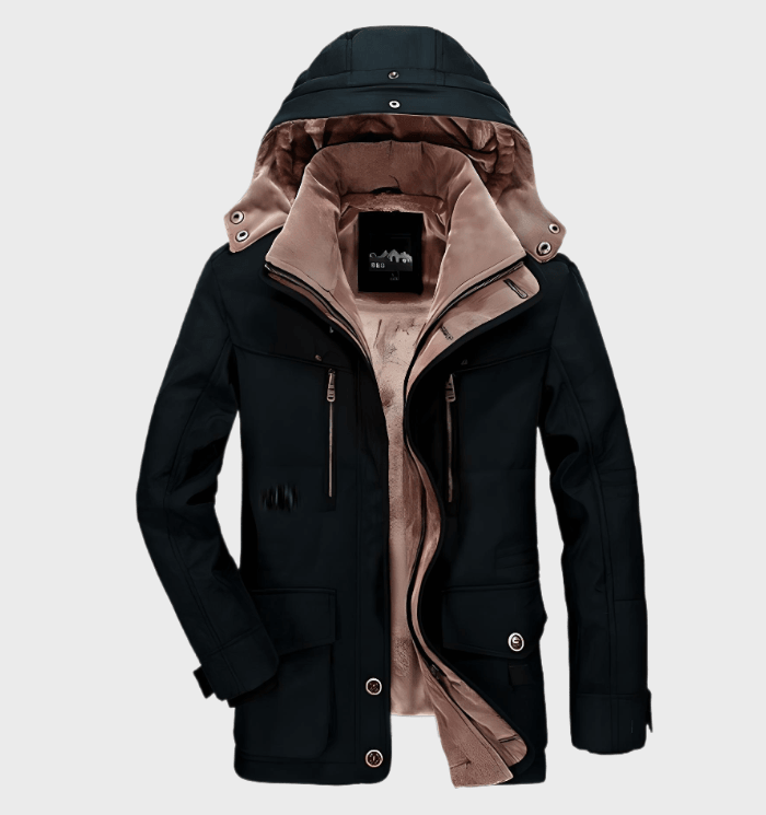 Kingstone | Herren Winterjacke Parka mit Kapuze & Warmem Fleecefutter, Modernes Design