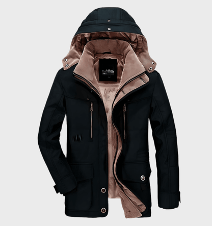 Kingstone | Herren Winterjacke Parka mit Kapuze & Warmem Fleecefutter, Modernes Design
