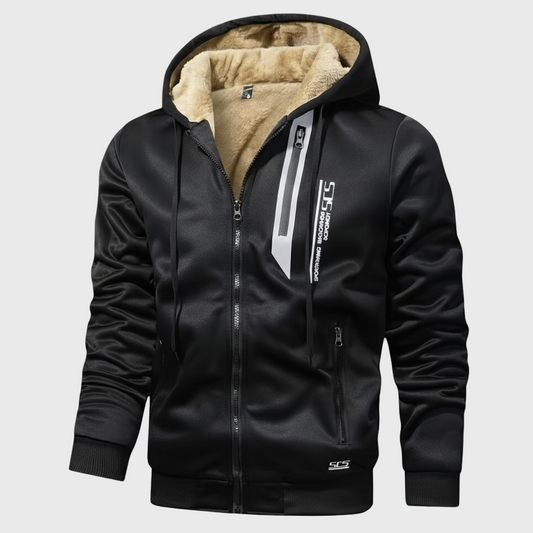 Fleece Hoodie | Herren Kapuzenjacke mit Reißverschluss und Fleecefutter