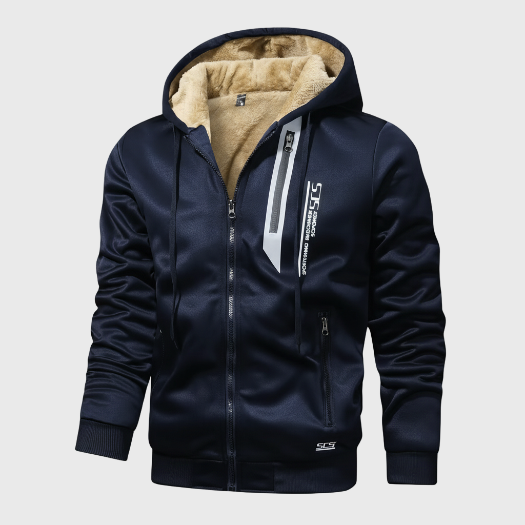 Fleece Hoodie | Herren Kapuzenjacke mit Reißverschluss und Fleecefutter