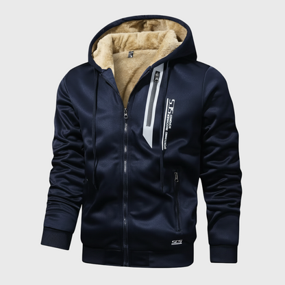 Fleece Hoodie | Herren Kapuzenjacke mit Reißverschluss und Fleecefutter