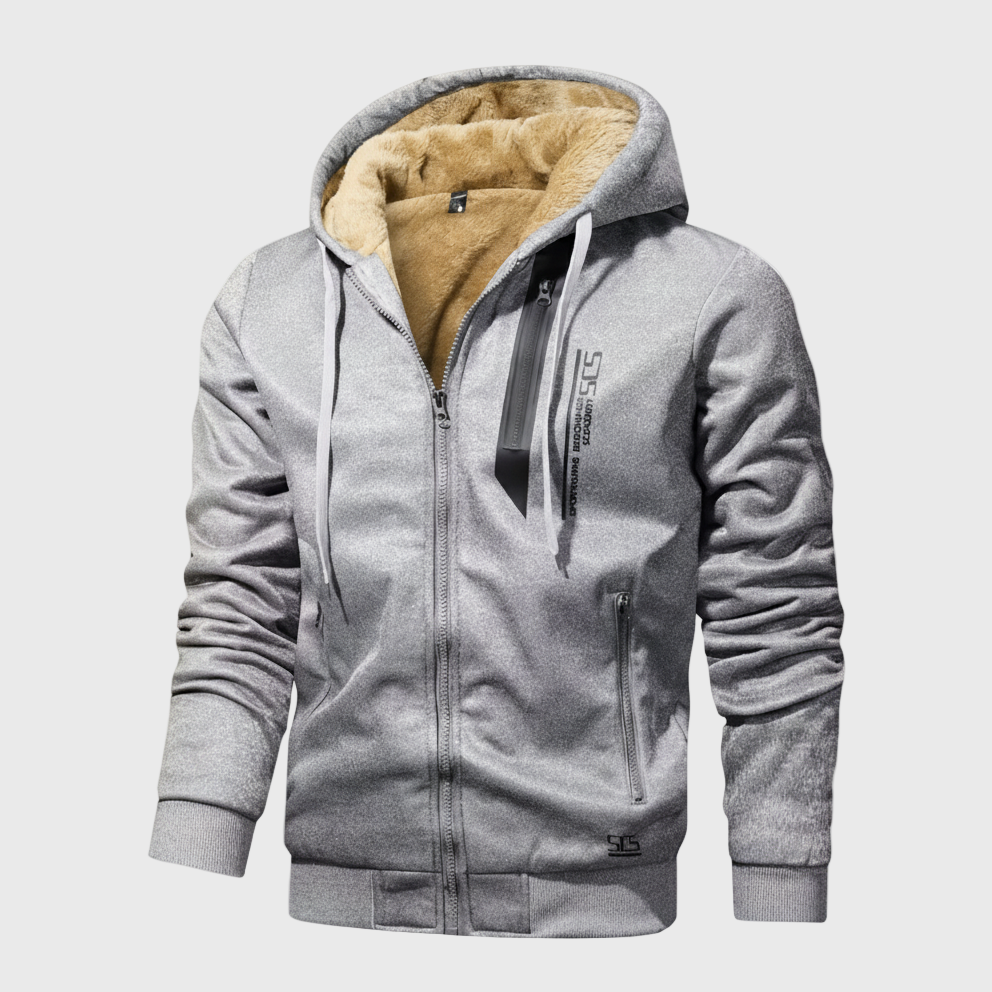 Fleece Hoodie | Herren Kapuzenjacke mit Reißverschluss und Fleecefutter