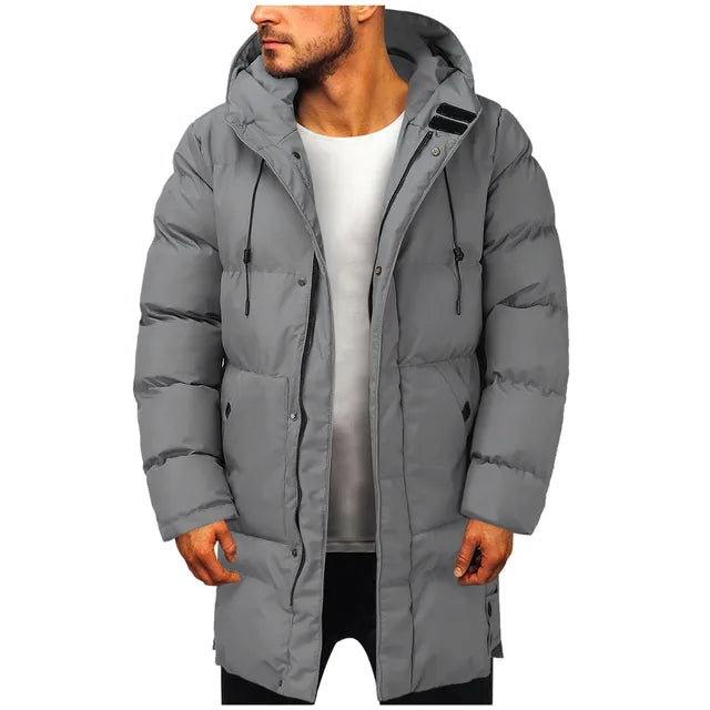 Othmar | Herren Lange Winterjacke mit Kapuze und Reißverschluss