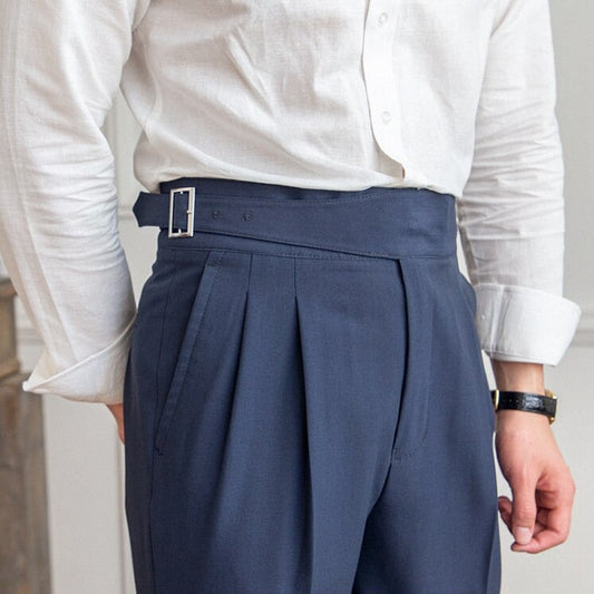 Idris | Herren Gurkha-Hose – Hochbund, Retro-Design, Business-Eleganz