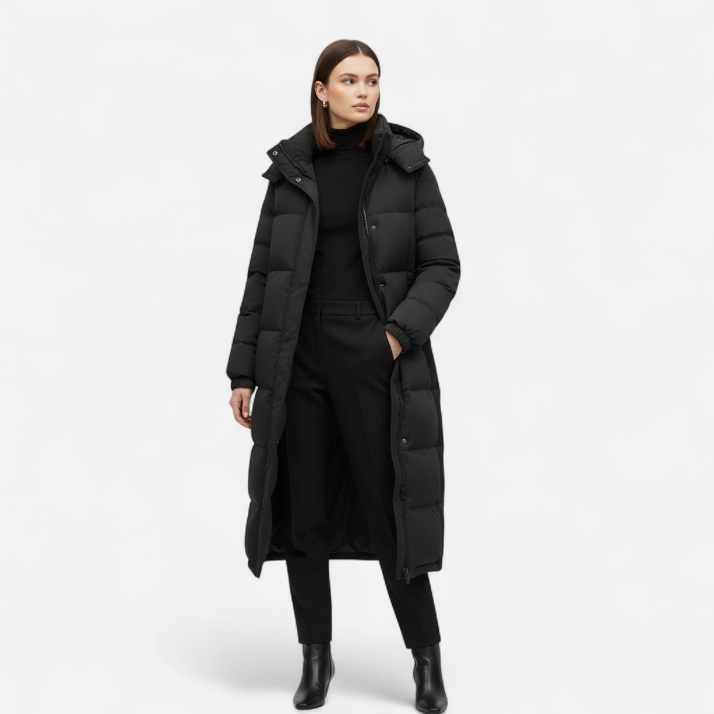 Unisex Lange Baumwoll-Steppjacke | Zeitlose Wärme für jede Garderobe