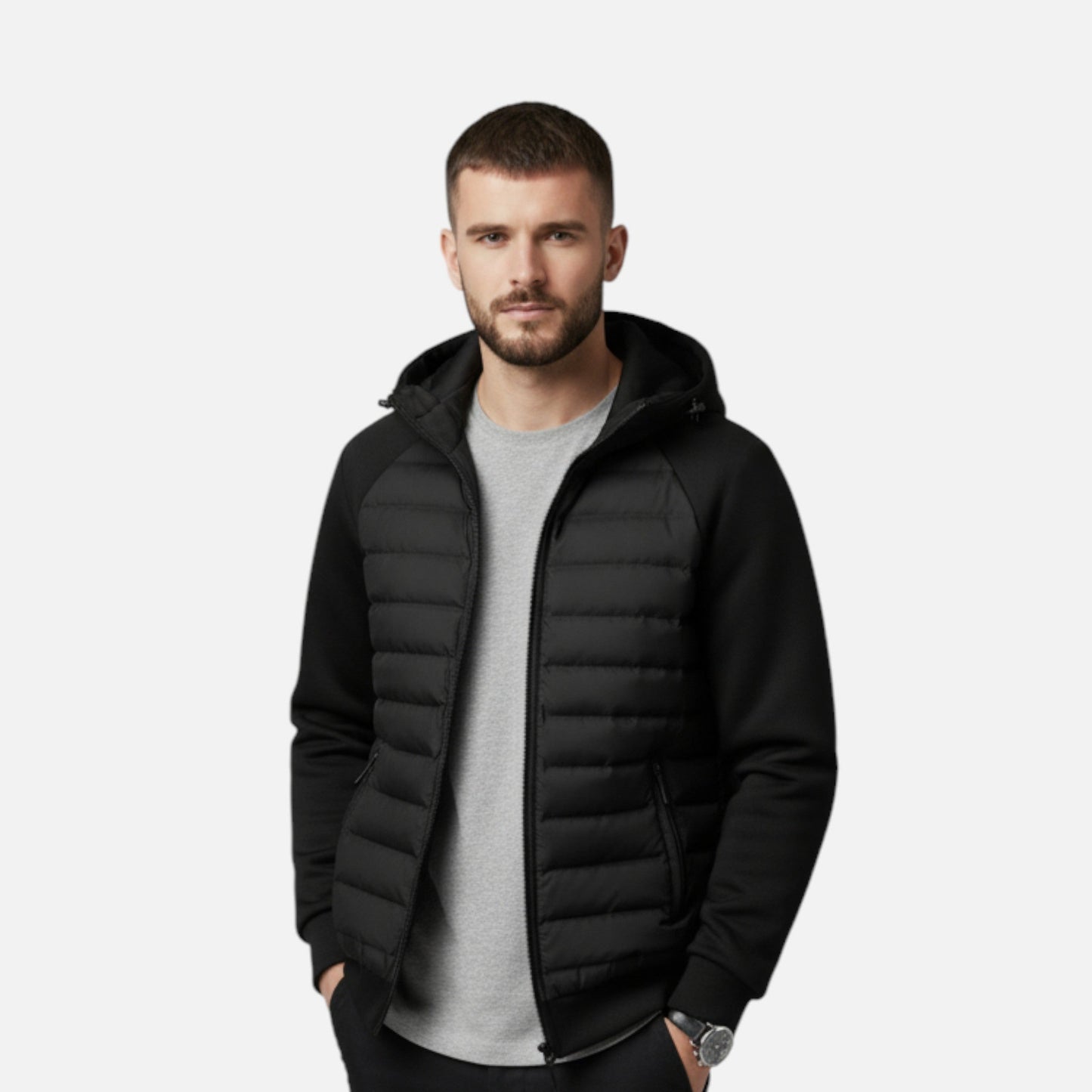 Herren Daunenjacke mit Kapuze | Leichte Steppjacke für warmen Winterkomfort