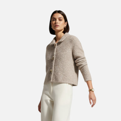 Damen Strickcardigan Blumenmuster | Weicher Cardigan für stilvolle Herbstlooks