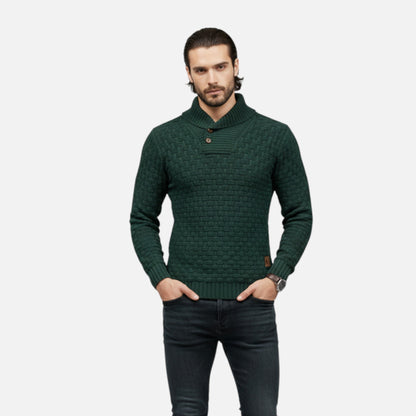 Timo | Herren Klassischer Strickpullover mit Knopfleiste – Weicher, Strukturierter Winterpullover mit Hohem Stretchkomfort