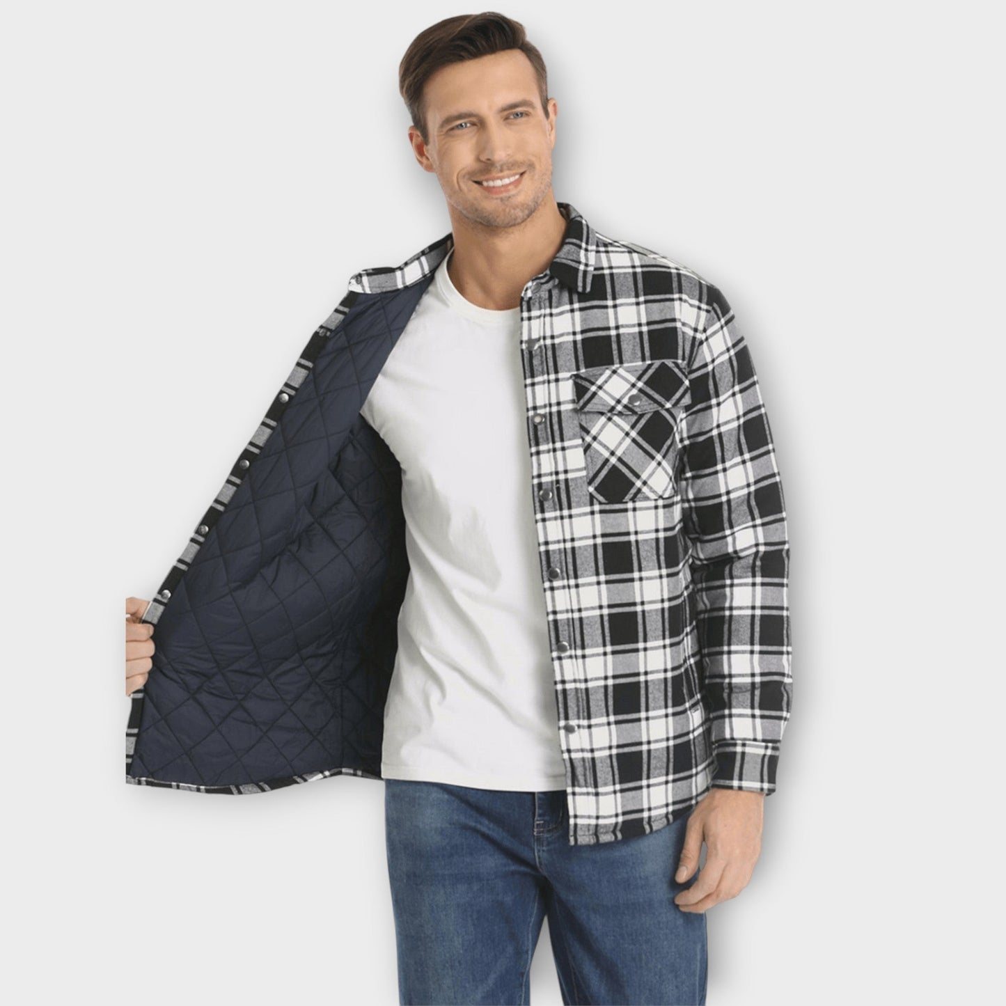Herren Winterjacke gefüttert mit Karo-Flanell | leicht, warm und vielseitig