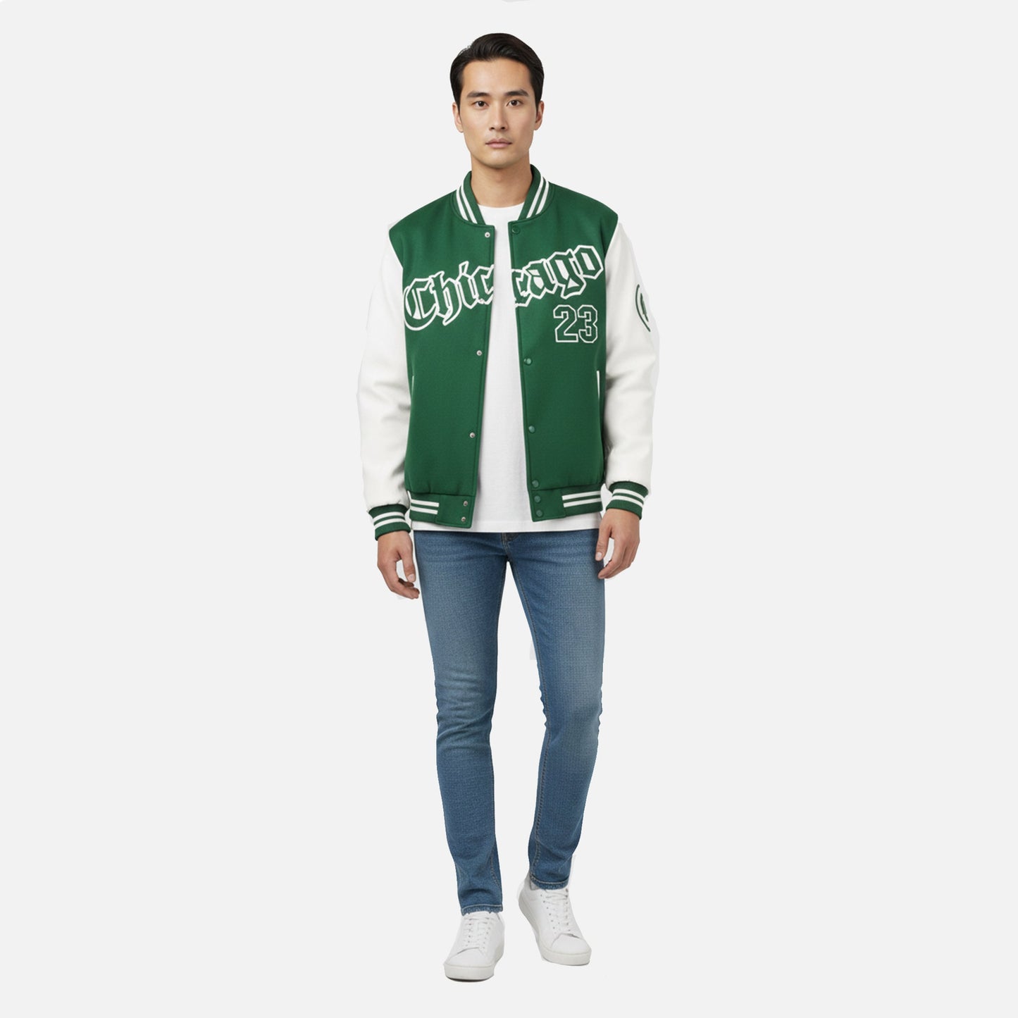 Herren Collegejacke | Varsity Fleece mit Farbblock und Lettering