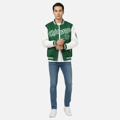 Herren Collegejacke | Varsity Fleece mit Farbblock und Lettering