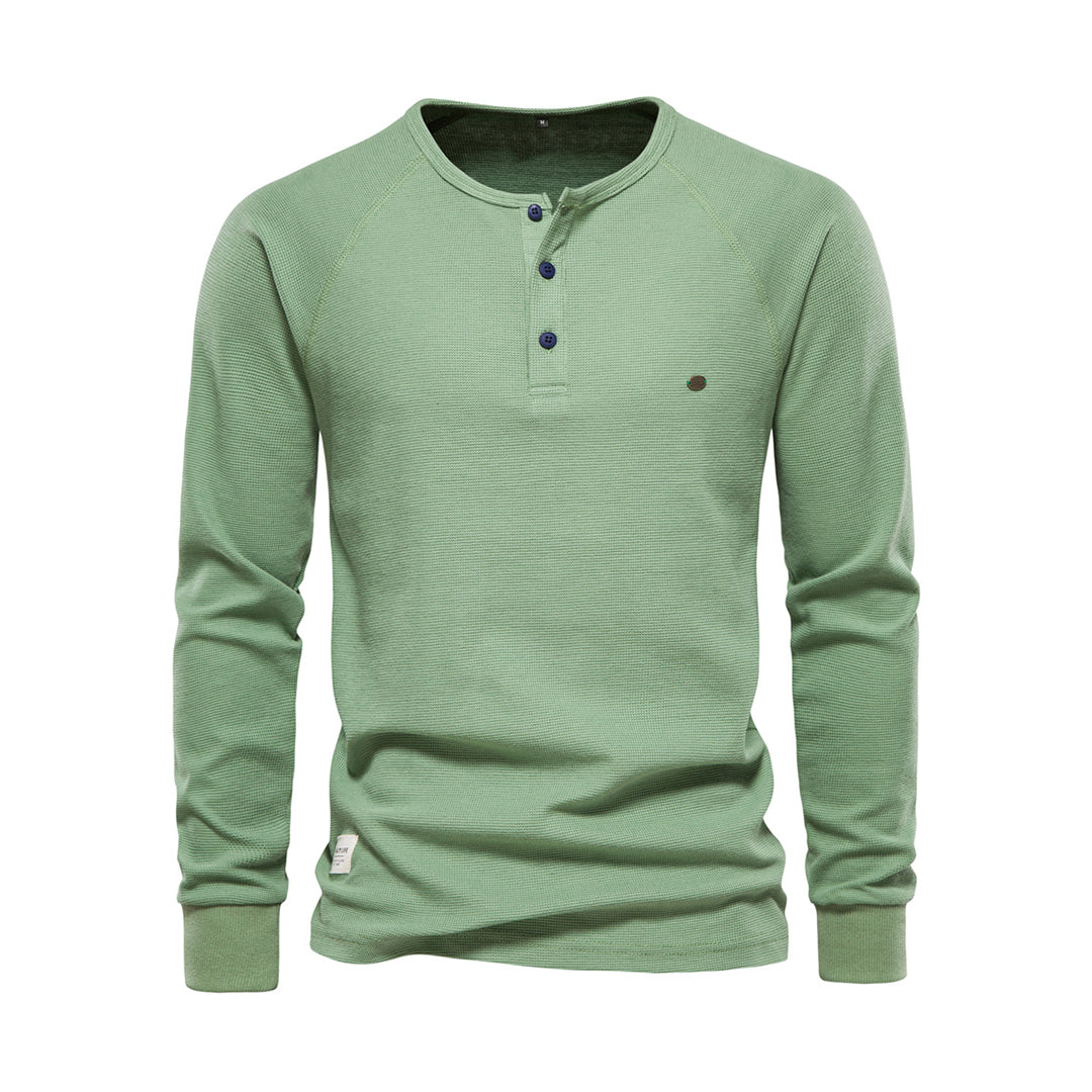 Anatole | Herren Sweatshirt mit Rundhalsausschnitt – Klassischer Look mit Teilknopfleiste