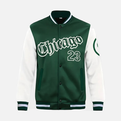 Herren Collegejacke | Varsity Fleece mit Farbblock und Lettering