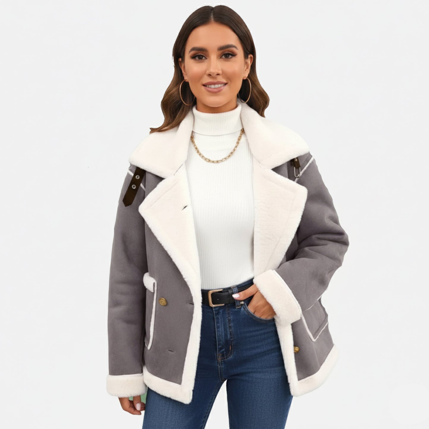 Soft Winter Jacket | Damen Winterjacke aus weichem Polyester mit femininem Reverskragen