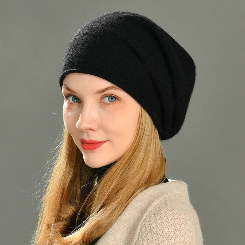 Viviene | Damen Beanie Mütze aus Kaschmir – Warm und Weich