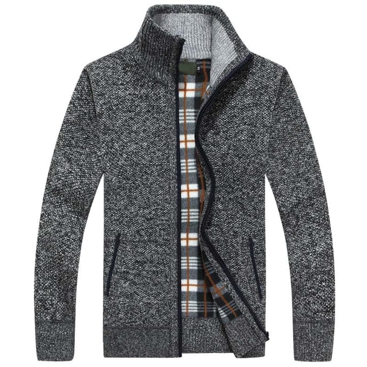 Gavrino | Herren Winter Strickjacke mit Reißverschluss und Zopfmuster