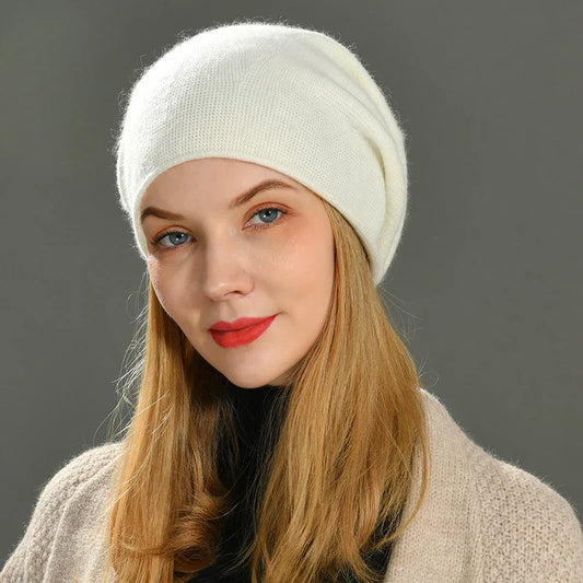 Viviene | Damen Beanie Mütze aus Kaschmir – Warm und Weich